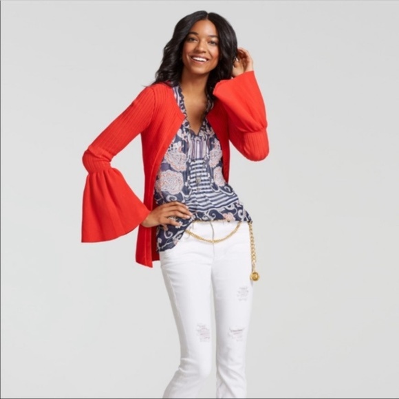 CAbi Sweaters - $109 CAbi Trumpet Cardigan - Hibiscus NWT